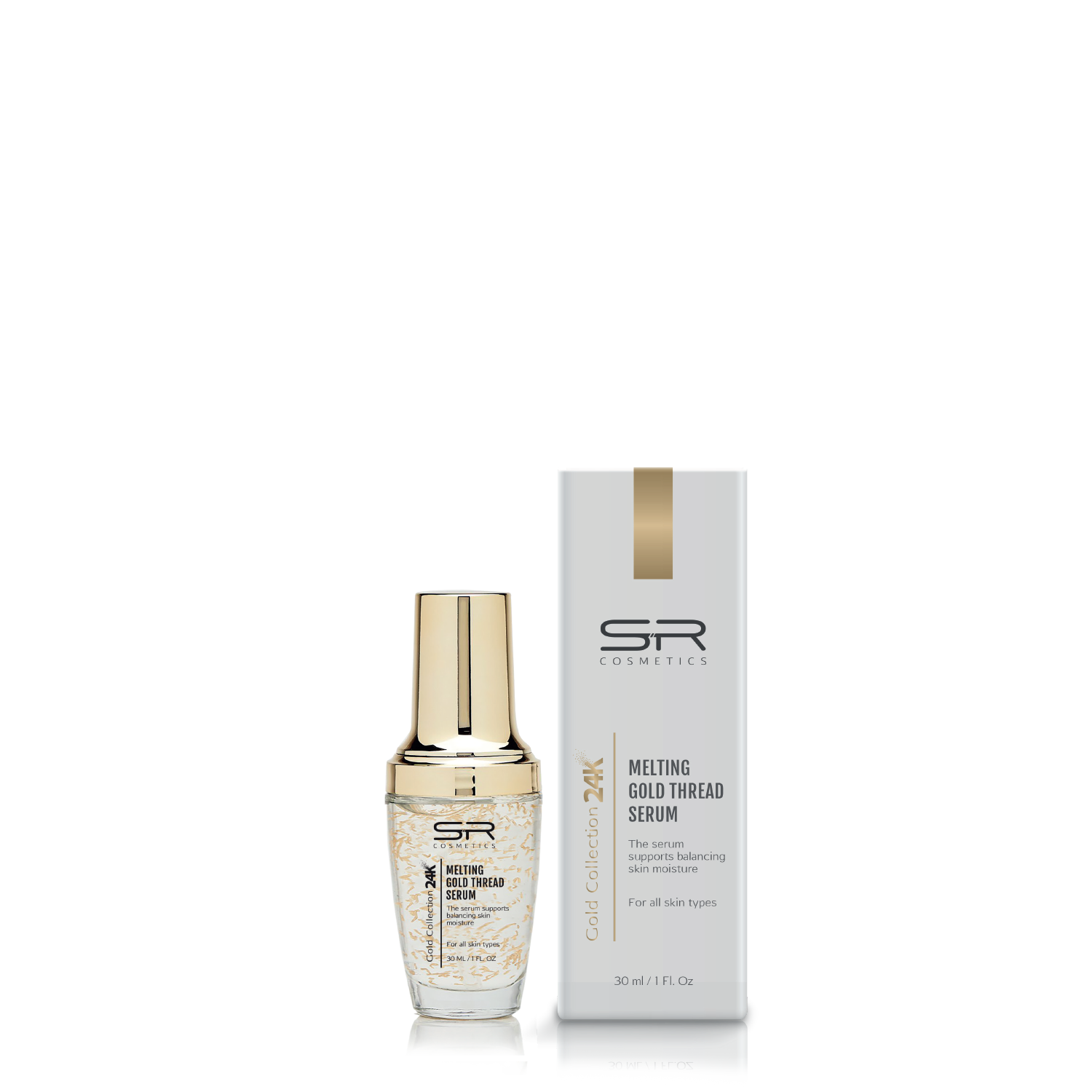S.R. COSMETICS סרום אנטי אייג’ינג & חוטי זהב נמסים 24K