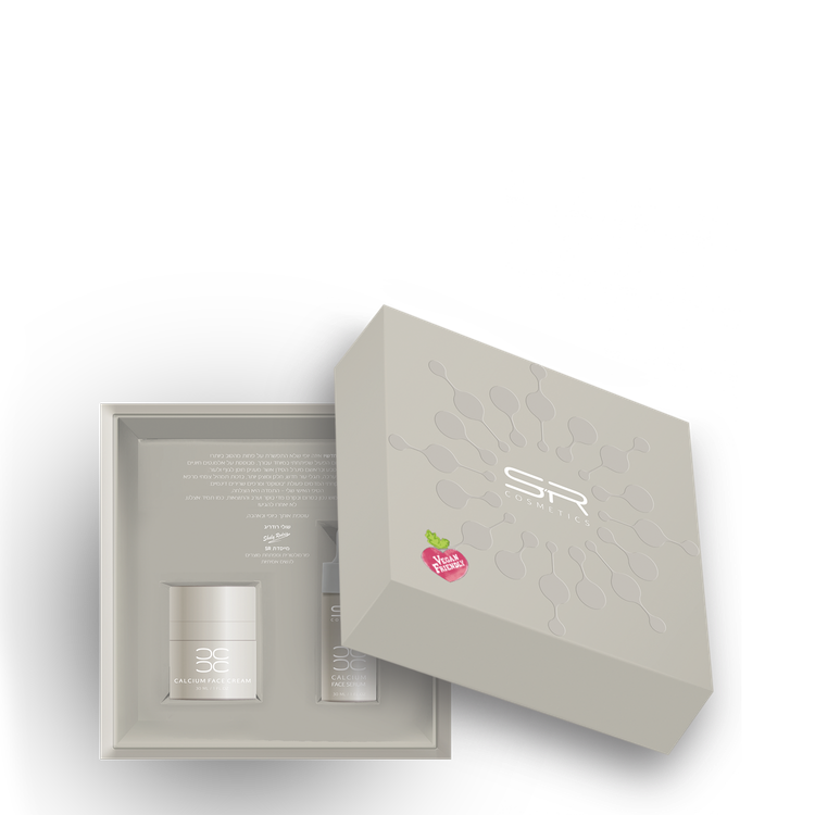 S.R COSEMTICS מארז קרם וסרום מבוססי סידן CALCIUM